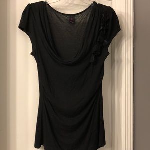Black scoop neck top